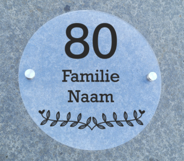 Naambordje naam en nummerzwart